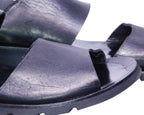 Yohji Yamamoto black leather strap sandal