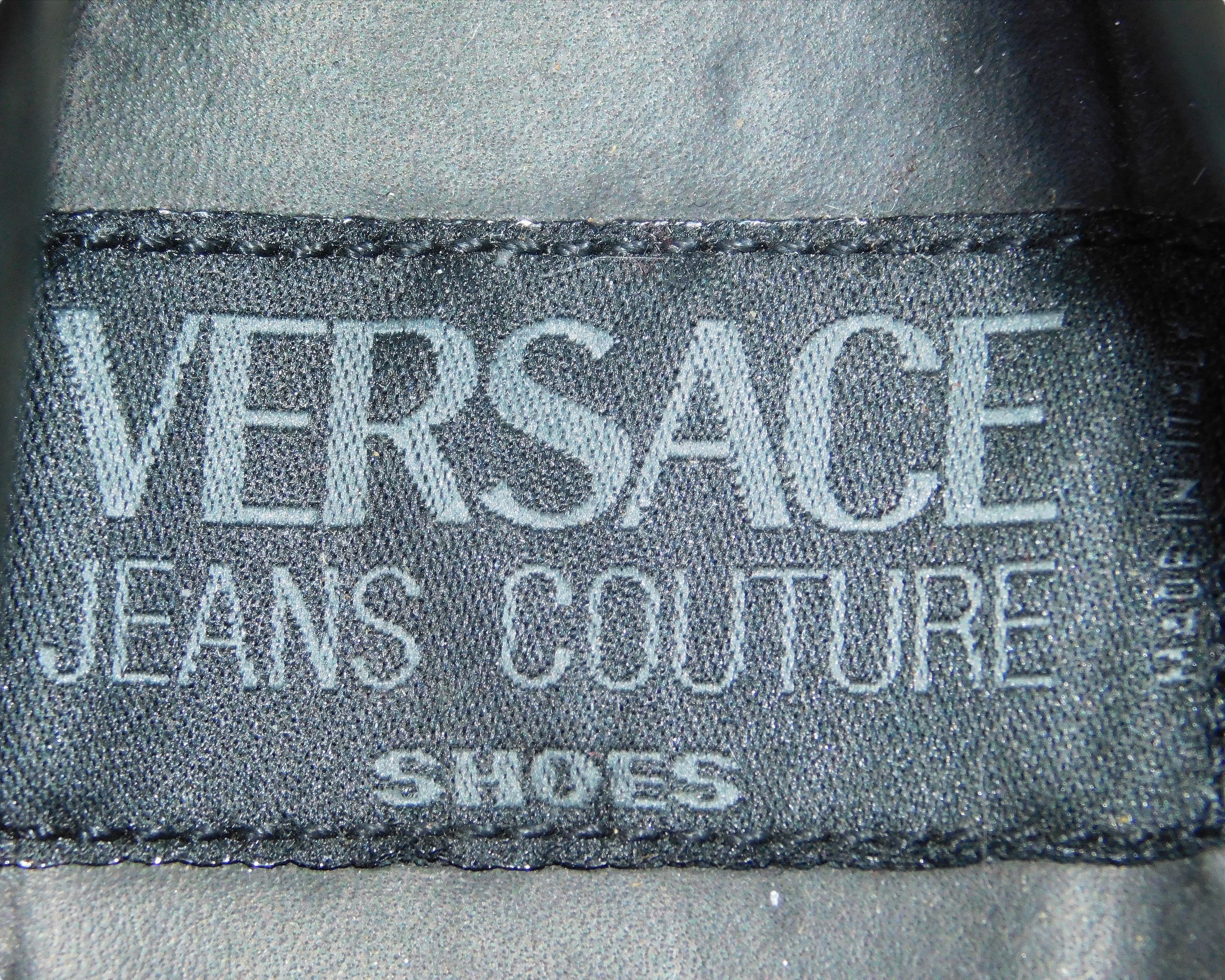 Versace Jeans couture black leather boots