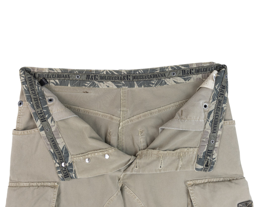 Dolce & Gabbana Khaki Cargo Pants with Utility Pockets