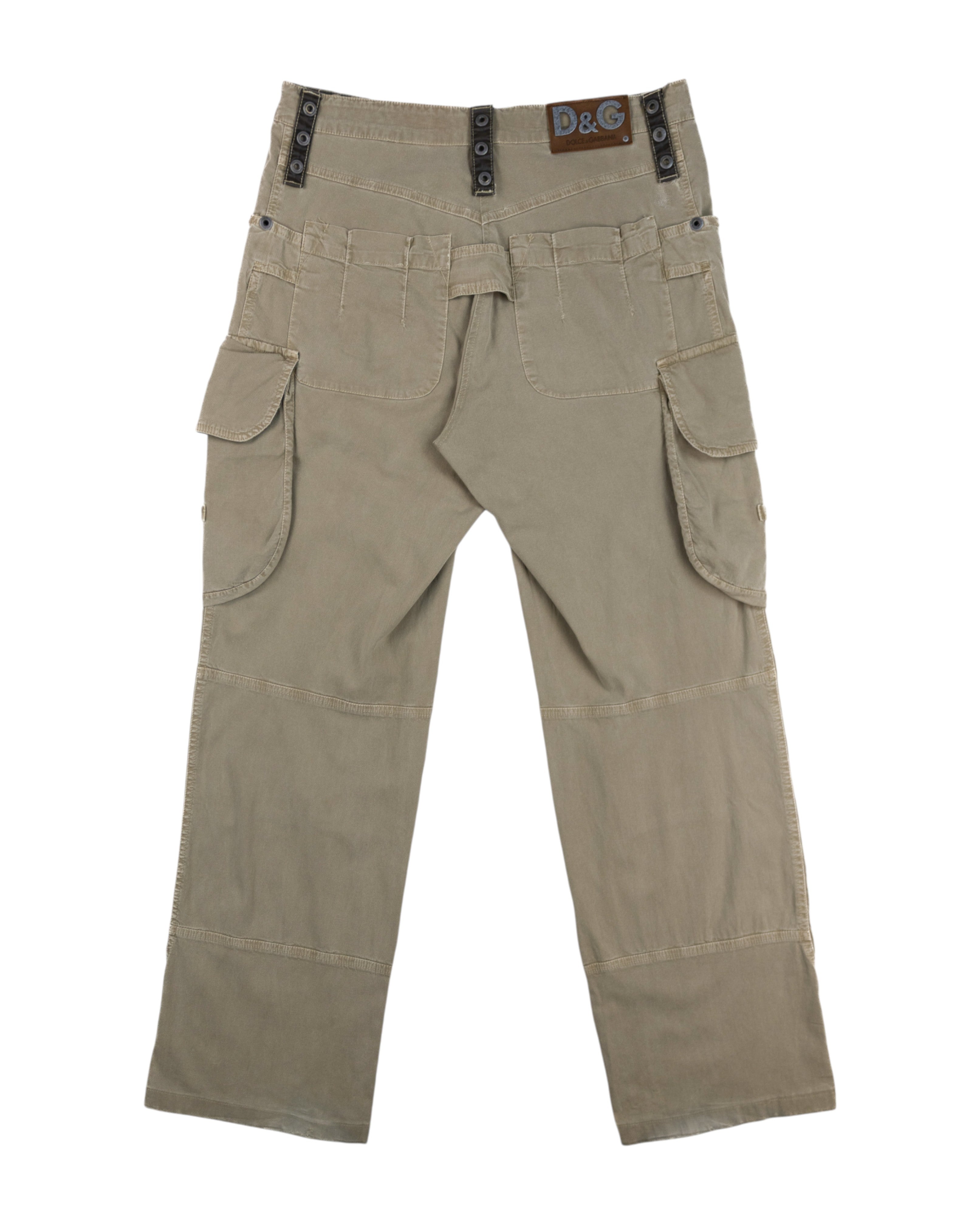 Dolce & Gabbana Khaki Cargo Pants with Utility Pockets