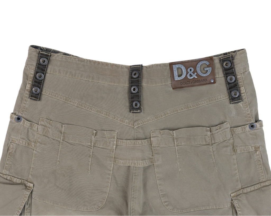 Dolce & Gabbana Khaki Cargo Pants with Utility Pockets