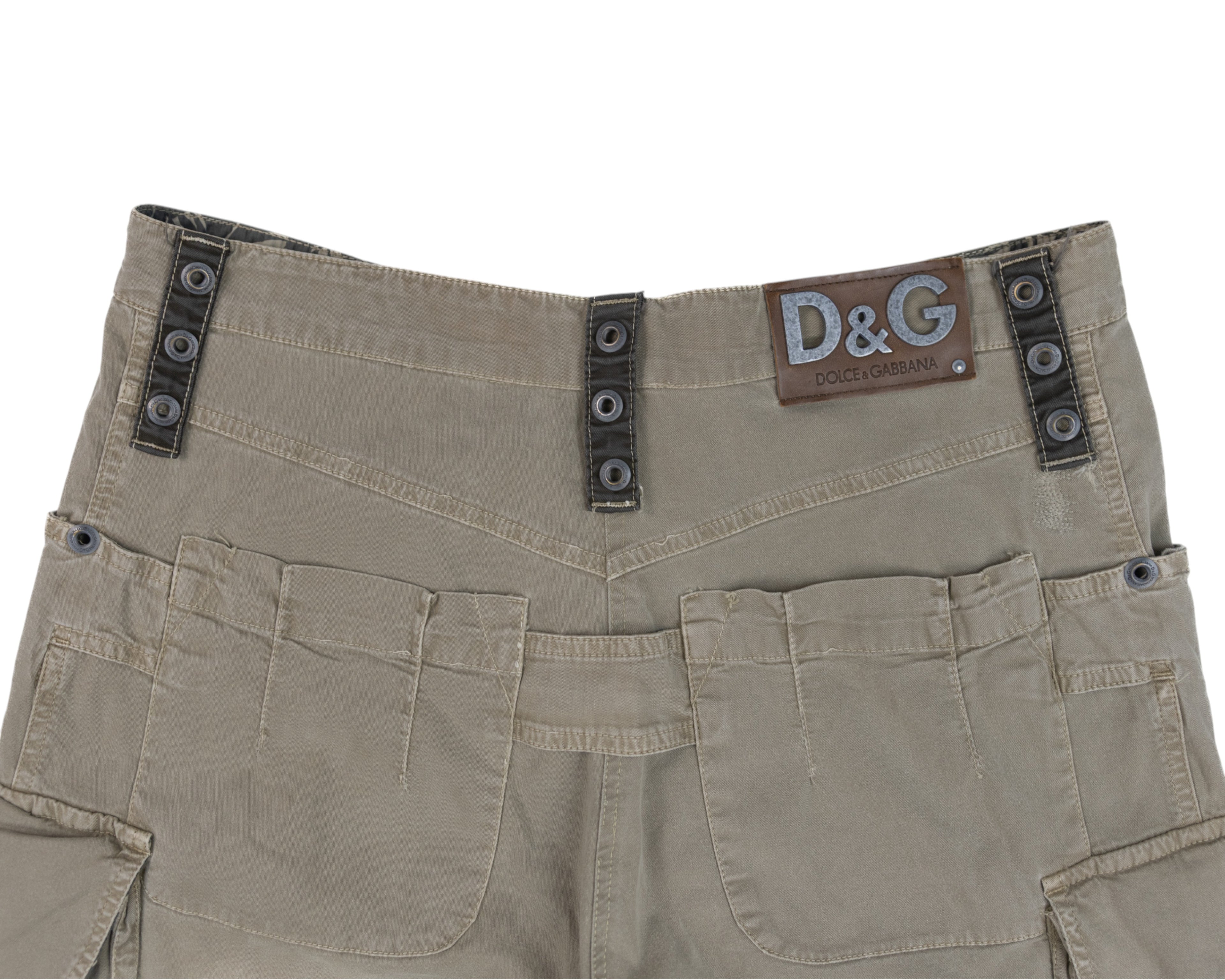 Dolce & Gabbana Khaki Cargo Pants with Utility Pockets
