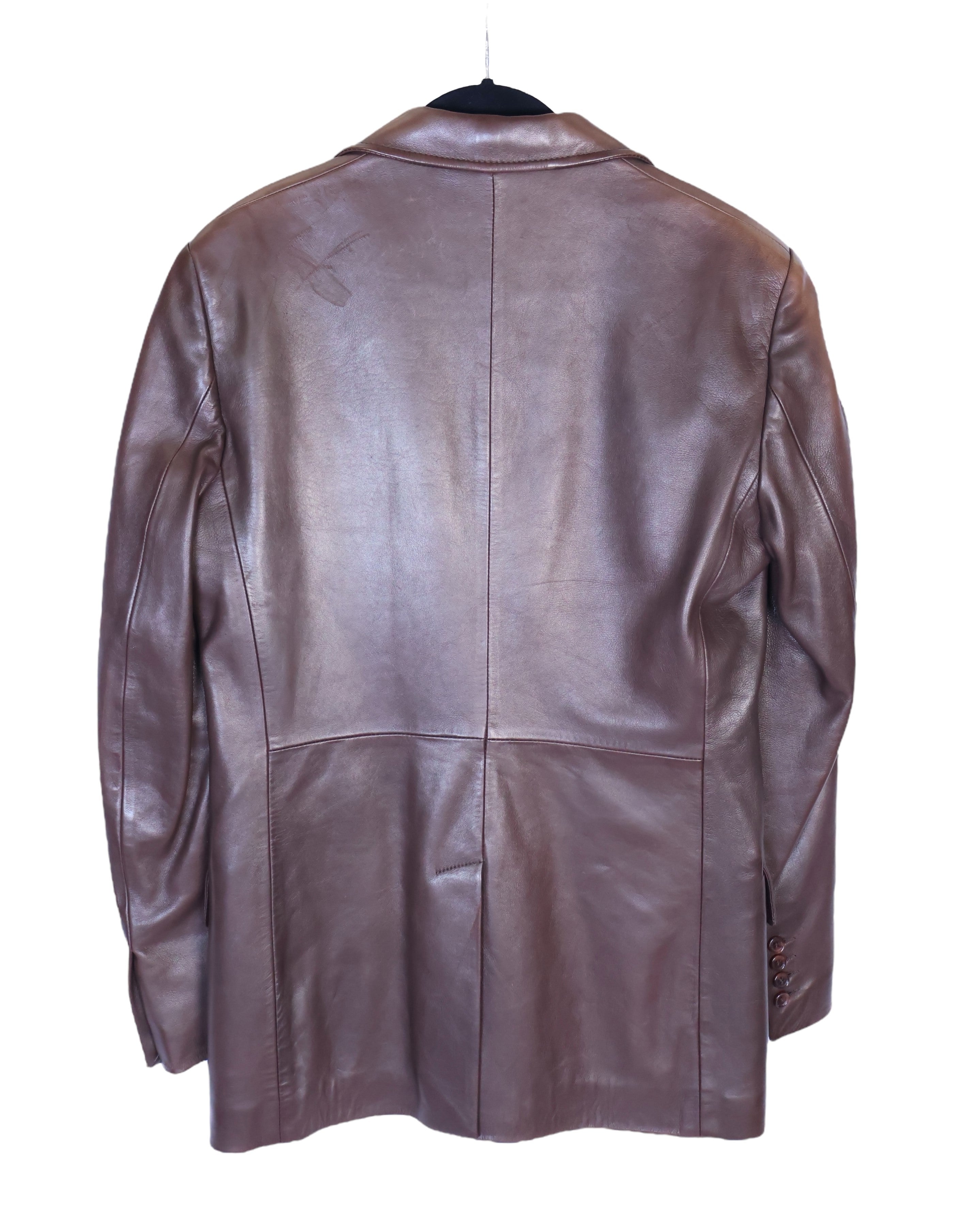 Dolce & Gabbana brown distressed  leather Blazer
