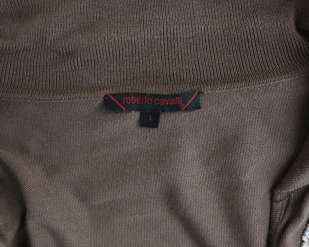 Roberto Cavalli Embroidered Deep-V Top