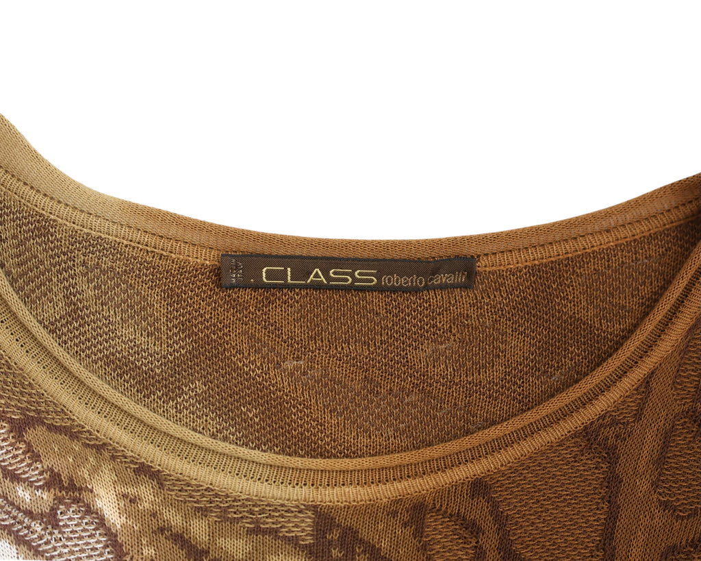 Roberto Cavalli class orange long sleeve shirt