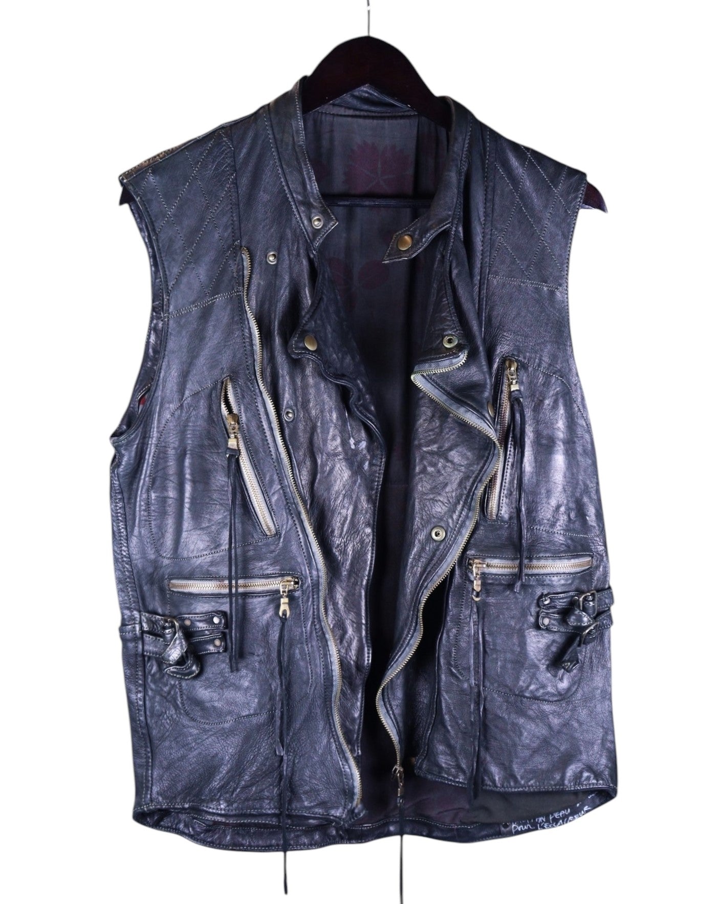 Christian Peau black leather vest