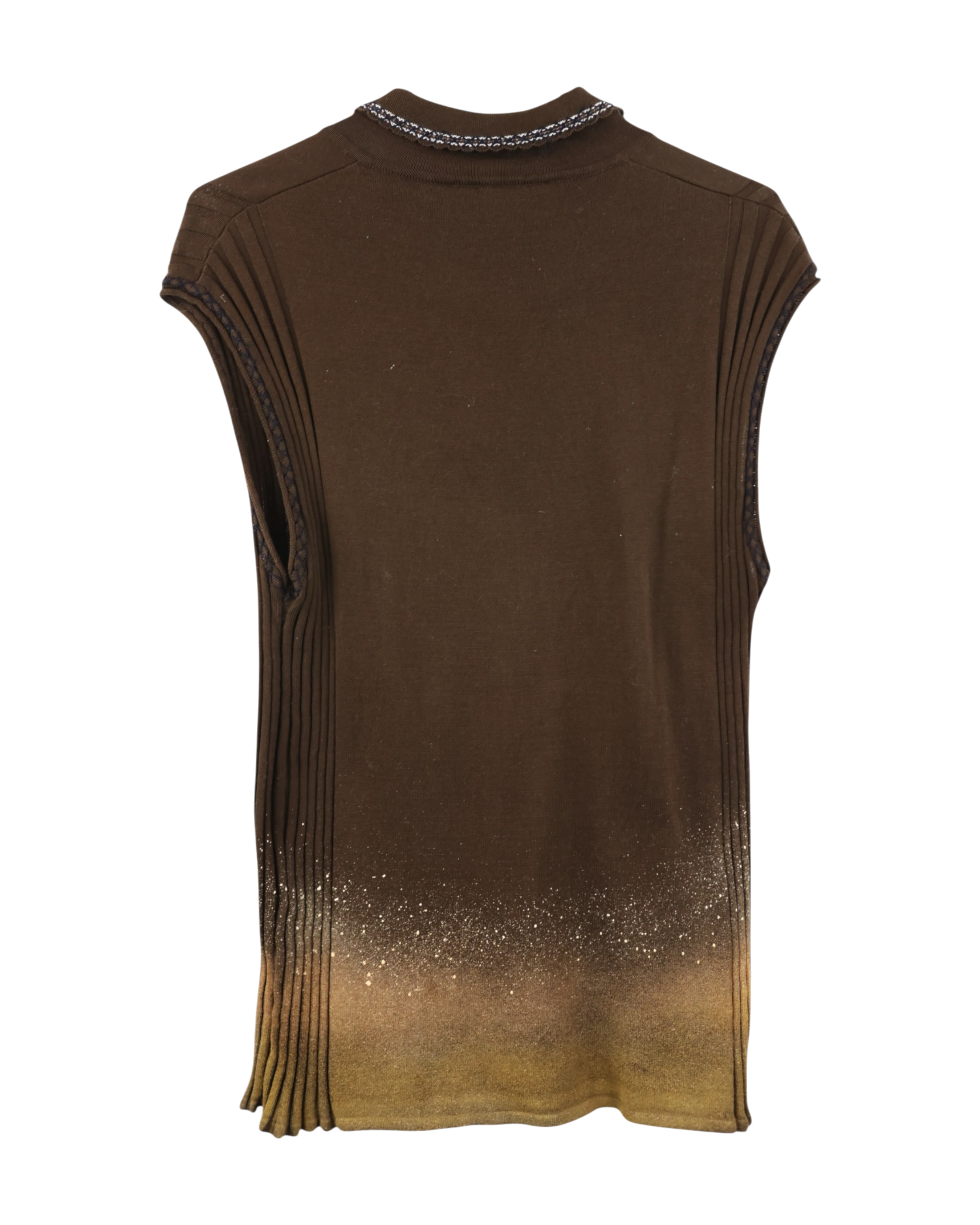 Vintage Roberto Cavalli Brown Ombre Knit Polo Top