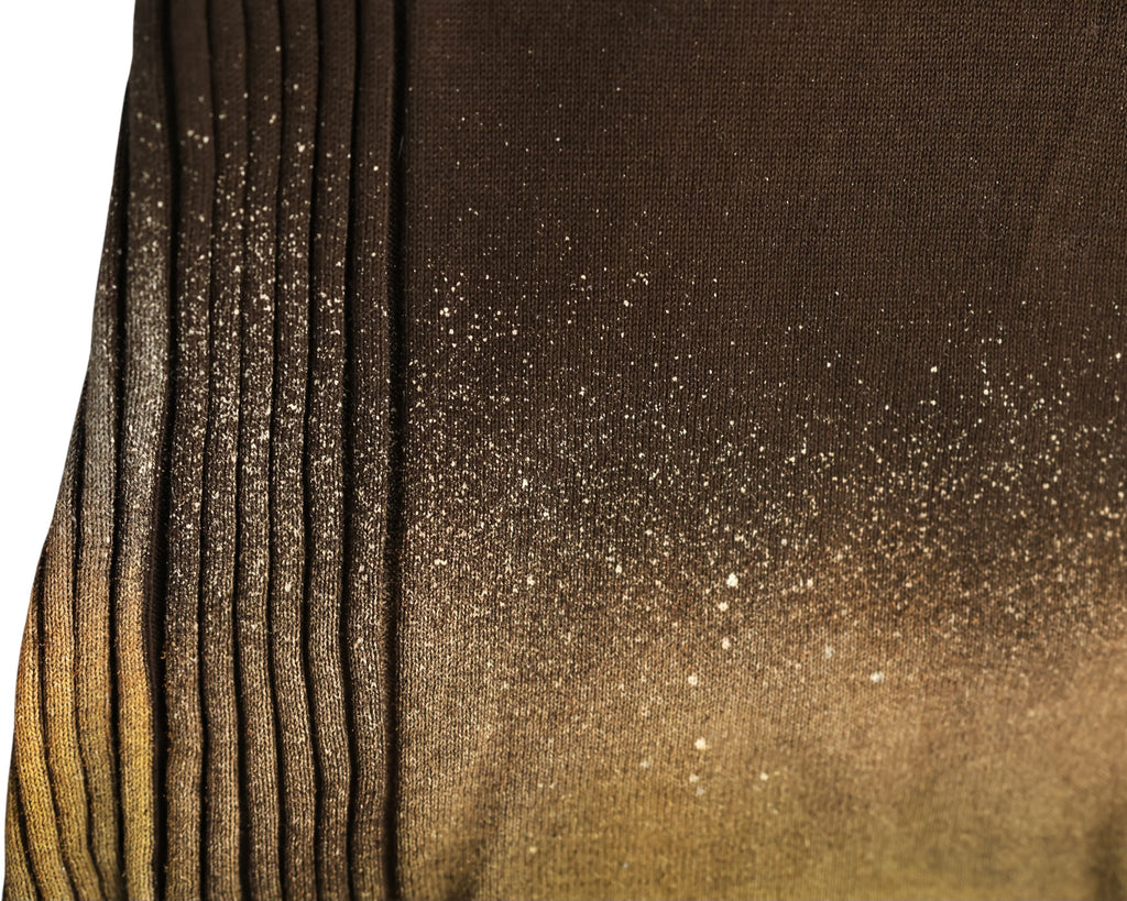 Vintage Roberto Cavalli Brown Ombre Knit Polo Top