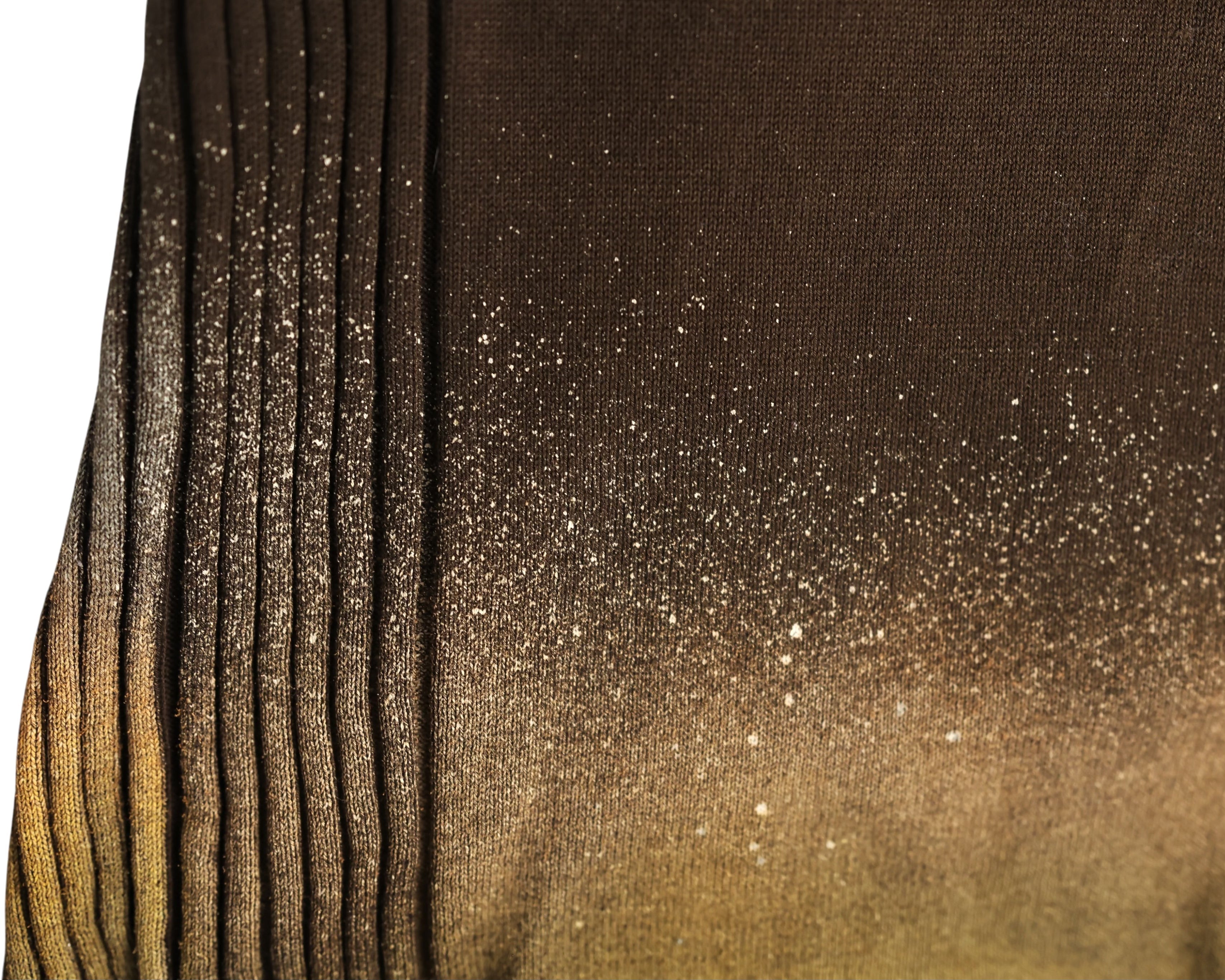 Vintage Roberto Cavalli Brown Ombre Knit Polo Top