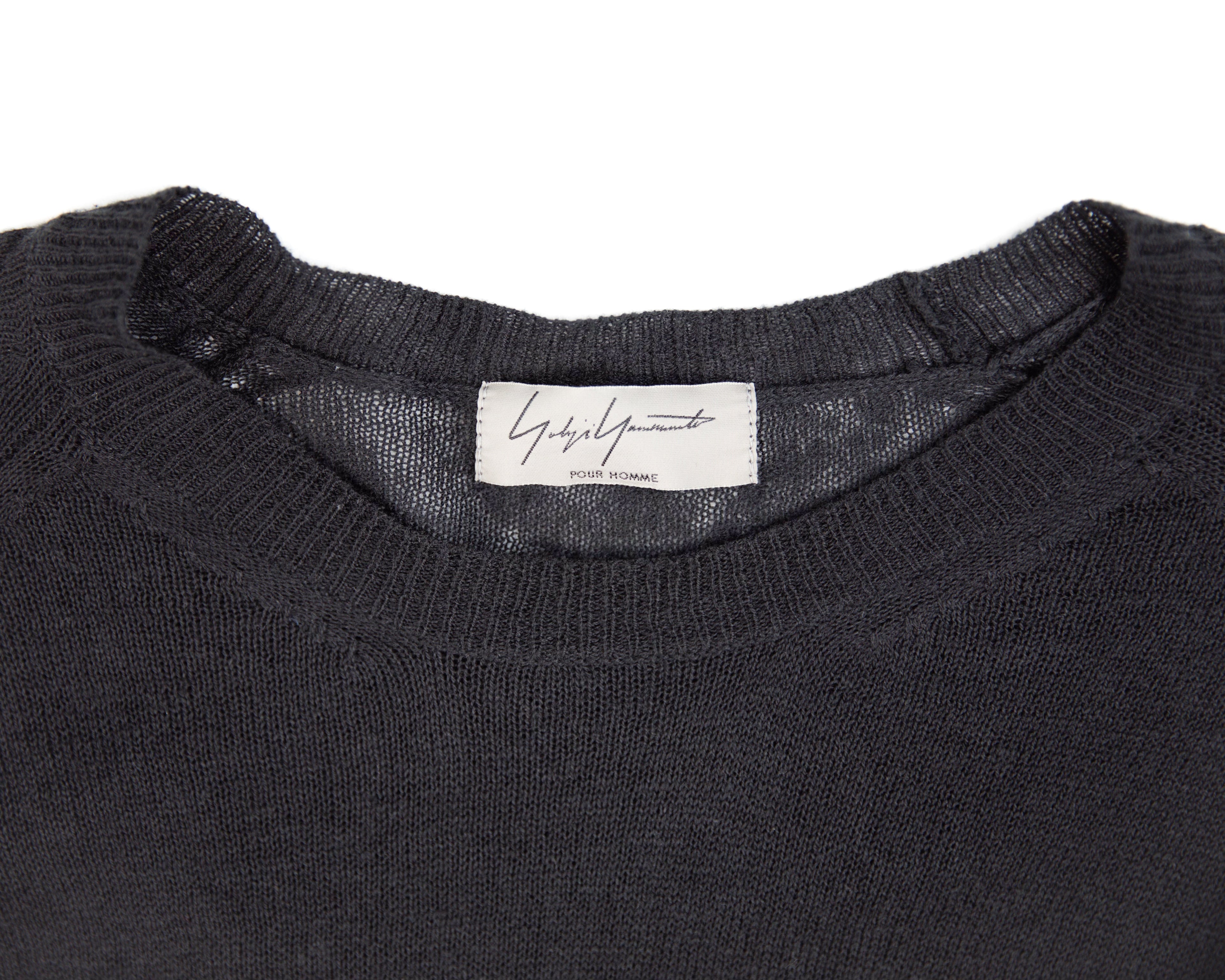 Yohji Yamamoto Black Long-Sleeve Knit Top