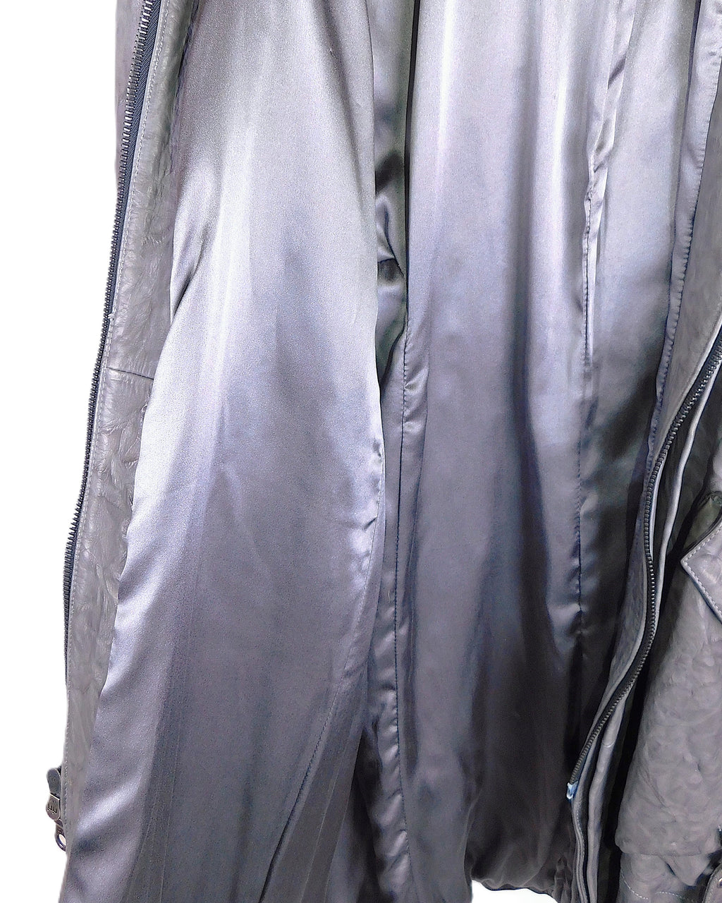 Michel Berandi long leather coat