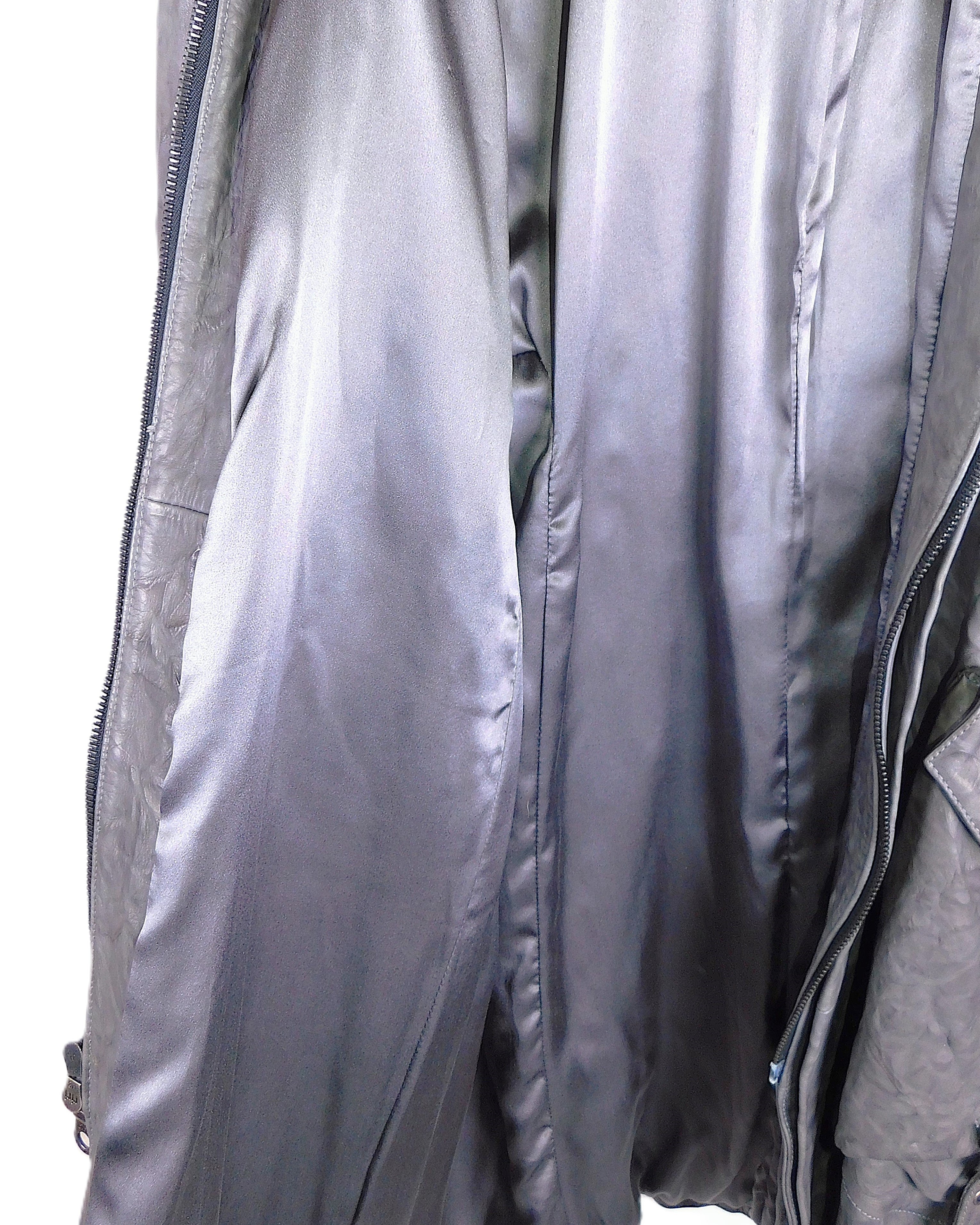 Michel Berandi long leather coat