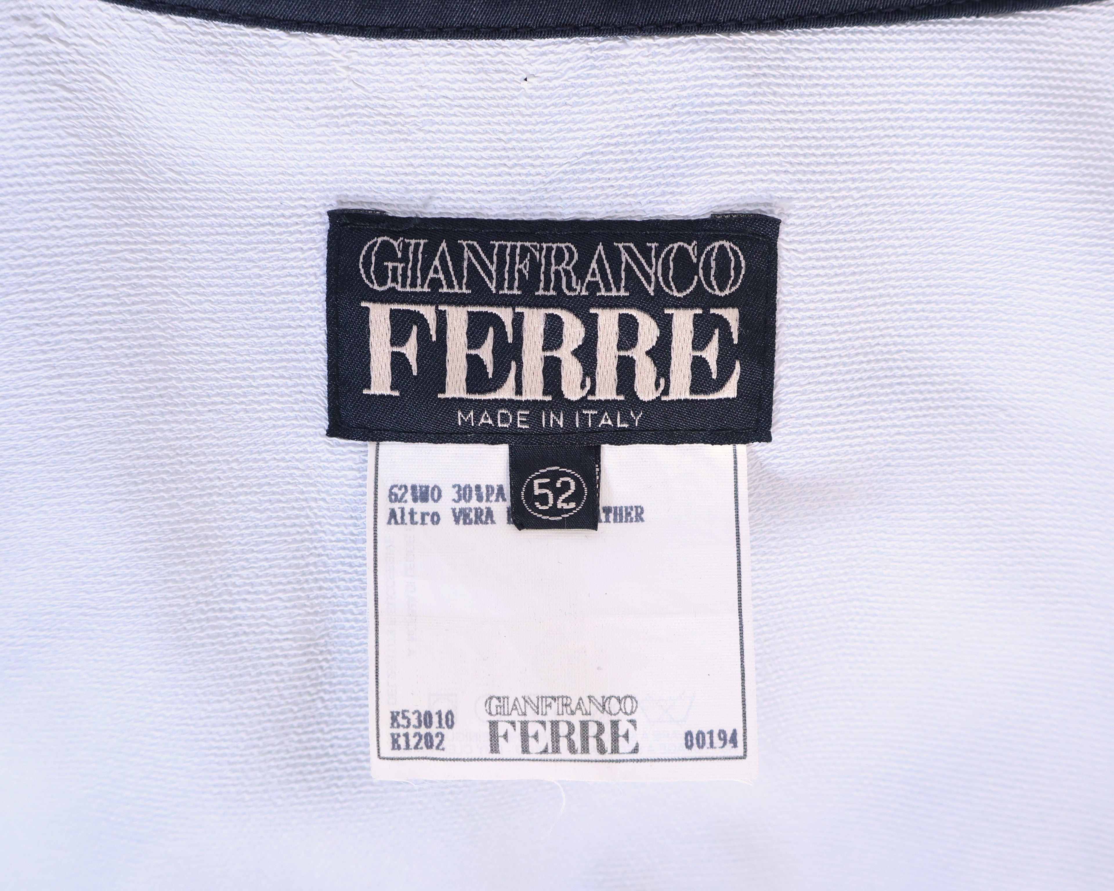 Gianfranco Ferre dark grey long leather jacket