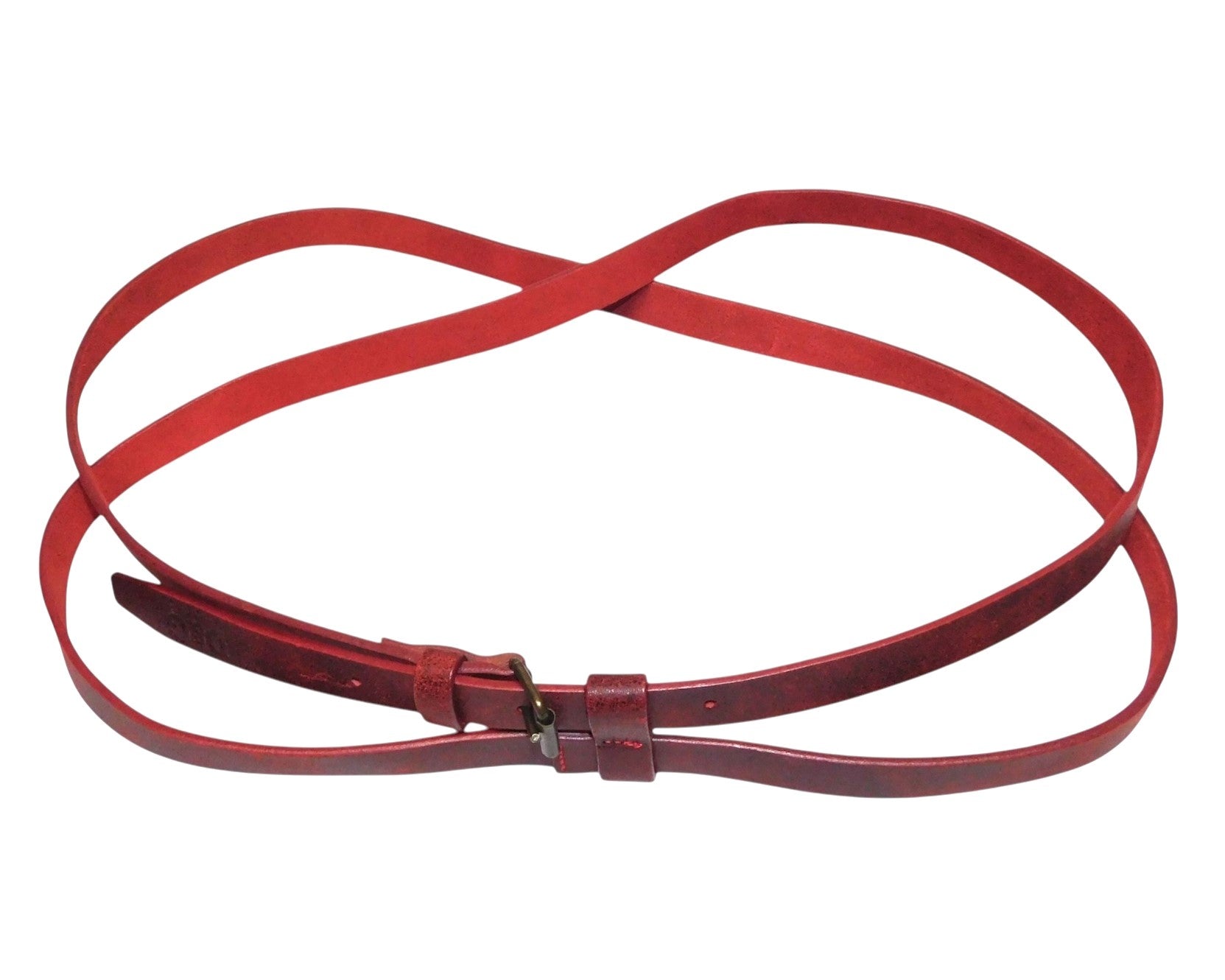 Dolce & Gabbana double strap deep red leather belt
