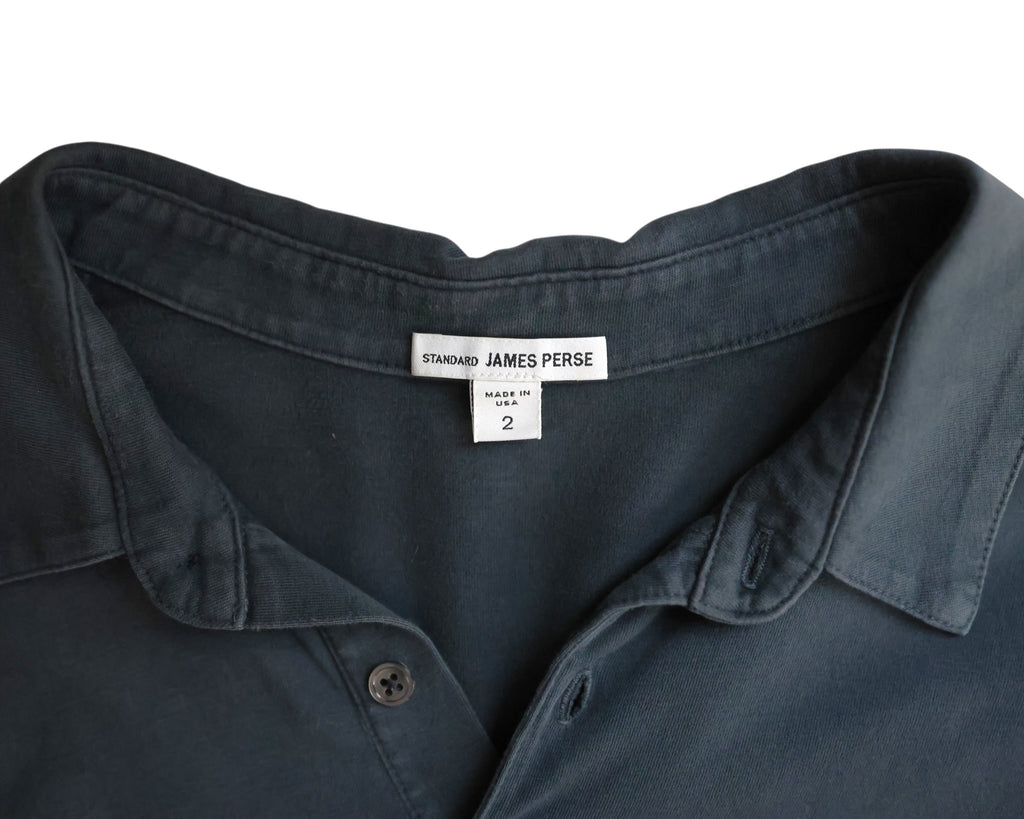 James Perse Grey short sleeve polo shirt