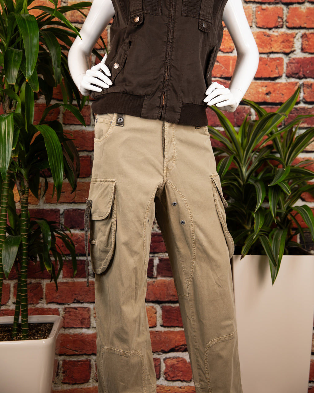 Dolce & Gabbana Khaki Cargo Pants with Utility Pockets