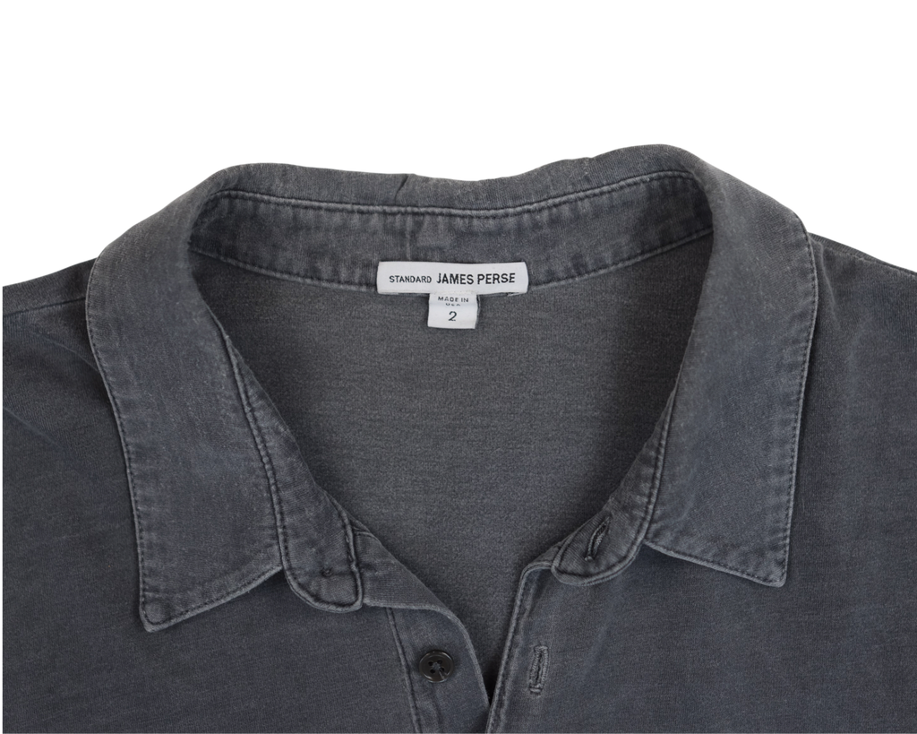 James Perse Grey short sleeve polo shirt