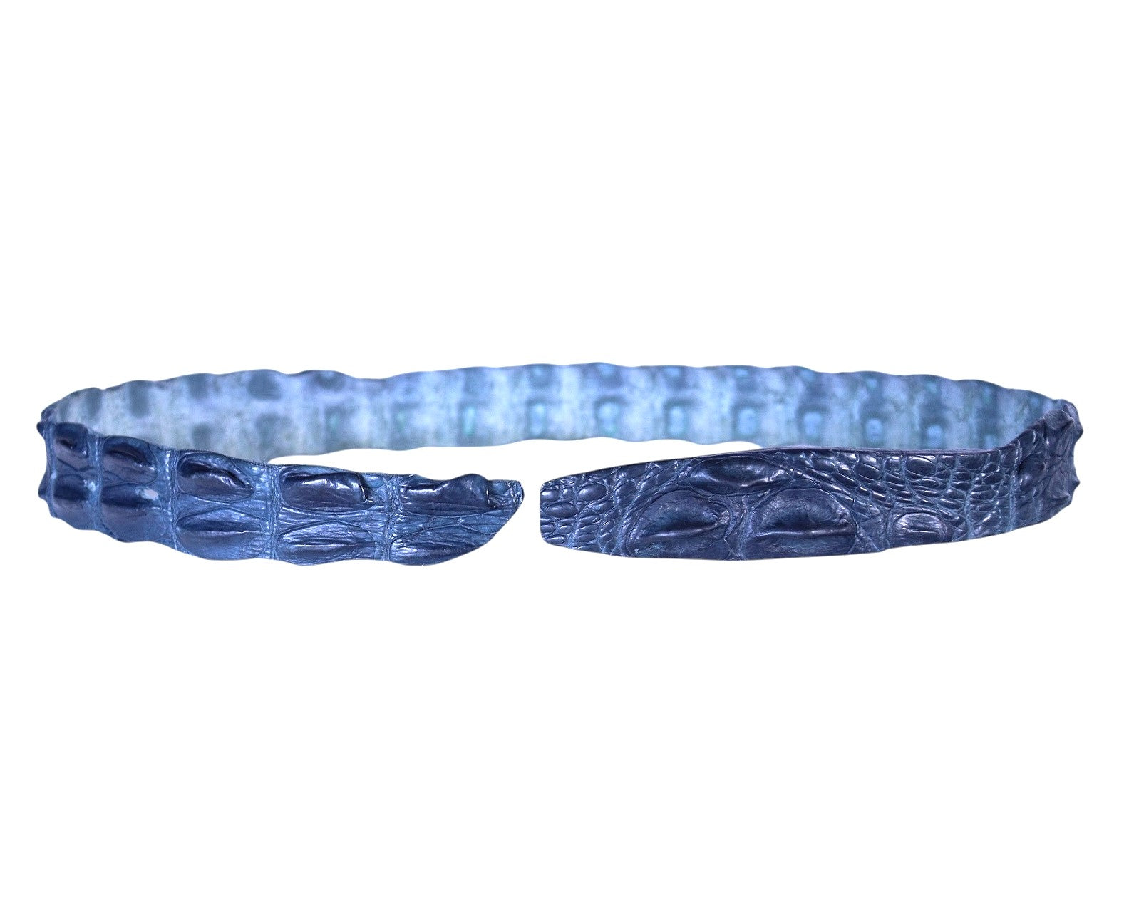 Roberto Cavalli Dark blue Crocodile belt