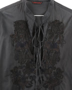 Roberto Cavalli Black Embroidered Blouse